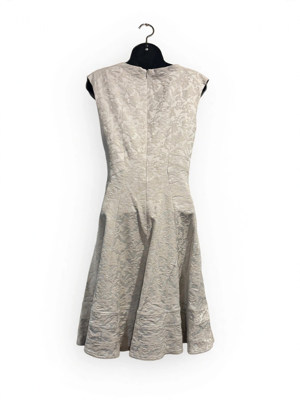 ZAC Zac Posen Silver Damask A-Line Scoop-Neck Dress - Picture 2 of 5